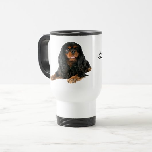 Cavalier MAMA - Cavalier King Charles Spaniel Reisebecher (Vorderseite Links)