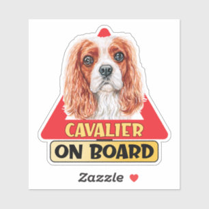 Cavalier On Board Spaniel Hund Rot Verkehrszeichen Aufkleber