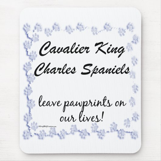 Cavalier Pawprints Mousepad (Vorne)