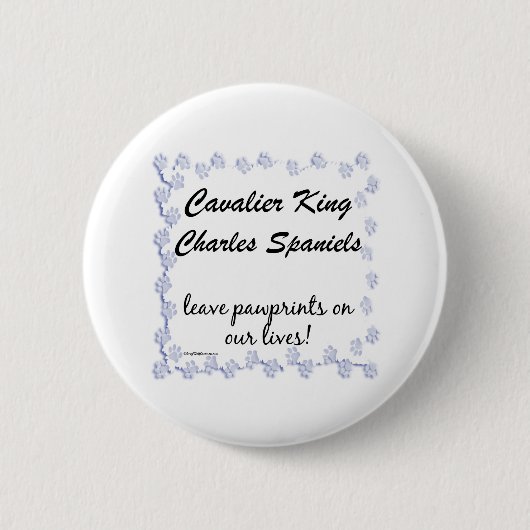 Cavalier Pawprints - Schaltfläche Button (Vorderseite)