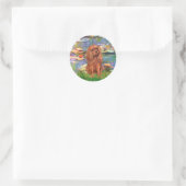 Cavalier (Ruby7) - Lilien 2 Runder Aufkleber (Tasche)