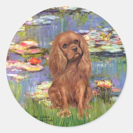 Cavalier (Ruby7) - Lilien 2 Runder Aufkleber (Vorderseite)