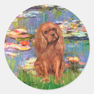 Cavalier (Ruby7) - Lilies 2 Runder Aufkleber