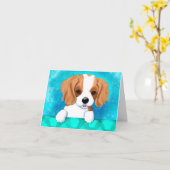 Cavalier Spaniel Dog Note Card Karte (Gelbe Blume)