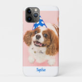 Cavalier Spaniel Dog oder Ihr Foto, Blauer Name Case-Mate iPhone Hülle (Rückseite)