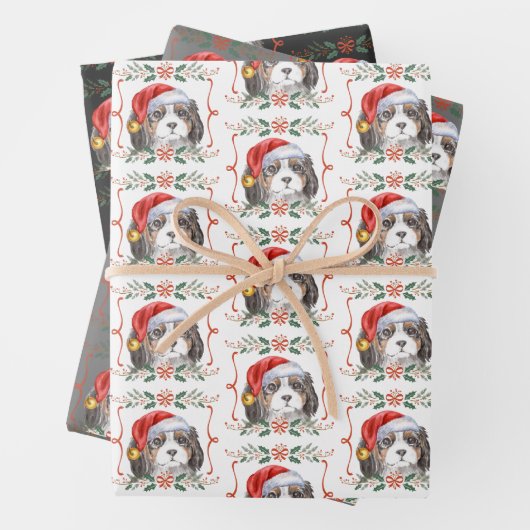 Cavalier Spaniel Dog Pattern Weihnachten Geschenkpapier Set (Beispiel)