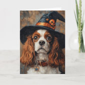 Cavalier Spaniel Halloween Feiertagskarte (Vorderseite)