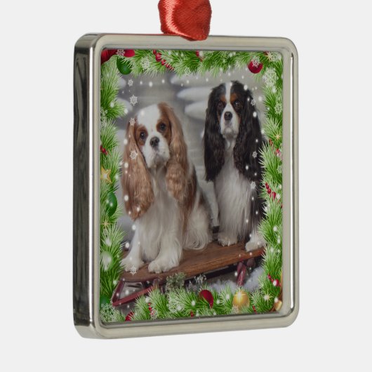 Cavalier Spaniel Holiday Premium Ornament (Rechts)