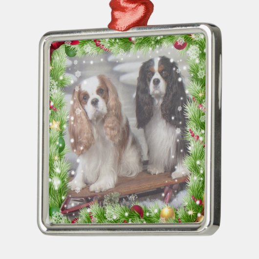 Cavalier Spaniel Holiday Premium Ornament (Links)