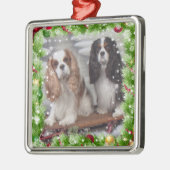 Cavalier Spaniel Holiday Premium Ornament Aus Metall (Links)