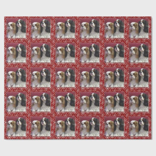 Cavalier Spaniel Holiday Wrapping Paper Geschenkpapier (Flach)