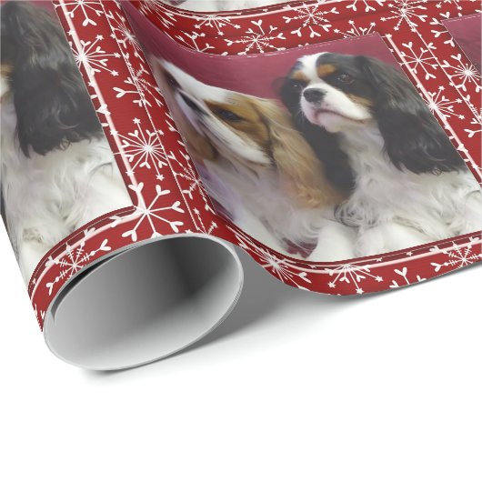 Cavalier Spaniel Holiday Wrapping Paper Geschenkpapier (Rolleneckpunkt)