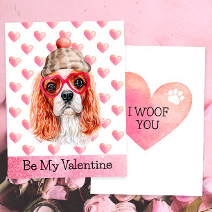 Cavalier Spaniel I Woof You Dog Valentine's Day Feiertagskarte