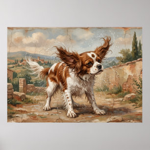 Cavalier Spaniel Impressionistische Landschaft Poster
