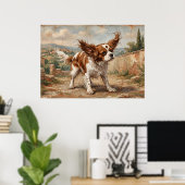 Cavalier Spaniel Impressionistische Landschaft Poster (Heimbüro)