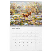 Cavalier Spaniel Impressionistischer Gartenkalende Kalender (Mär 2027)