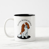Cavalier Spaniel Mama Zweifarbige Tasse (Links)