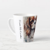 Cavalier Spaniel Moder Watercolor Portrait Cup Milchtasse (Linke Ecke)