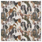 Cavalier Spaniel Mural Fabric Stoff (Nahaufnahme)