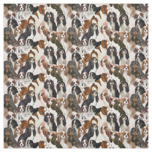 Cavalier Spaniel Mural Fabric Stoff (Muster)