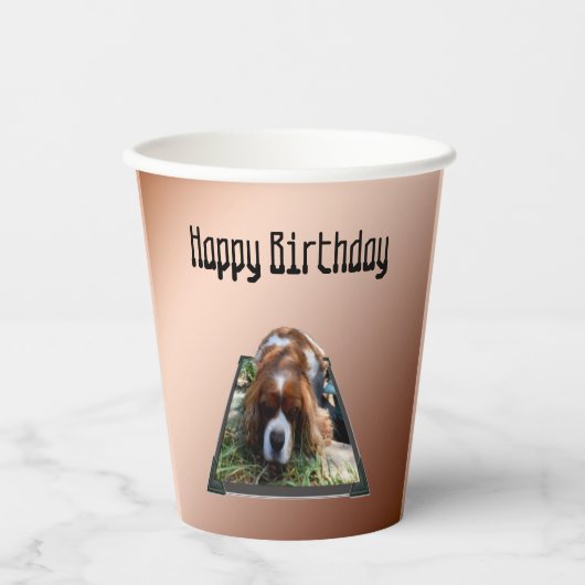 Cavalier Spaniel Popout Art,  Pappbecher (Vorderseite)
