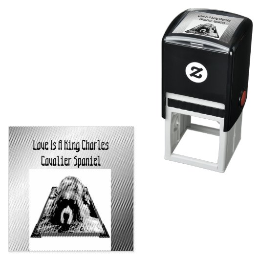 Cavalier Spaniel Popout Art, selbstbewusste Briefm Permastempel (Beispiel)