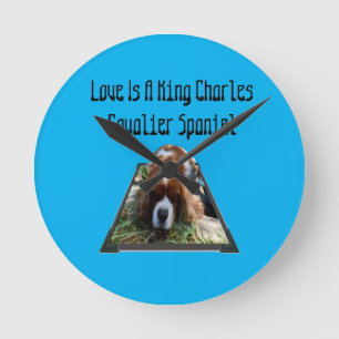 Cavalier Spaniel Popout Art, Wall Clock Runde Wanduhr