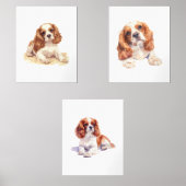 Cavalier Spaniel Poster, Puppy Kinderzimmer Print Bilderwand Sets (Vorderseite)