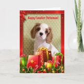 Cavalier Spaniel Puppy Christmas Card Karte (Vorderseite)