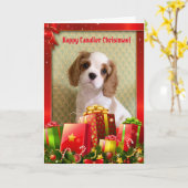 Cavalier Spaniel Puppy Christmas Card Karte (Gelbe Blume)