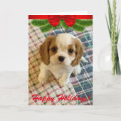Cavalier Spaniel Puppy Holiday Card Karte (Vorderseite)
