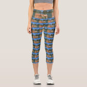 Cavalier Spaniel und Pelikane, Capri Leggings (Vorderseite)