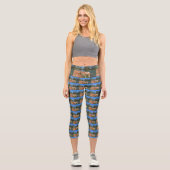 Cavalier Spaniel und Pelikane, Capri Leggings (Vorderseite)