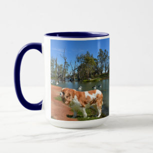 Cavalier Spaniel und Pelikane, Tasse