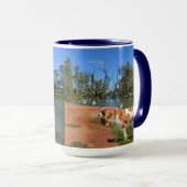 Cavalier Spaniel und Pelikane, Tasse (VorderseiteRechts)