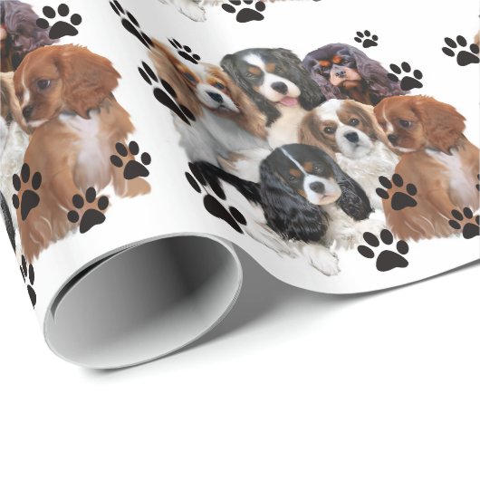 Cavalier Spaniel Verpackungspapier Geschenkpapier (Rolleneckpunkt)