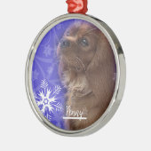 Cavalier Spaniel Weihnachtsschmuck, Ruby Cavalier Ornament Aus Metall (Links)