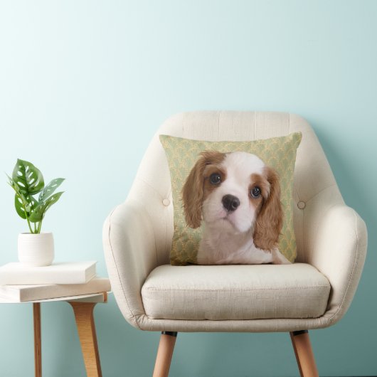 Cavalier Spaniel Welpe Throw Kissen (Stuhl )