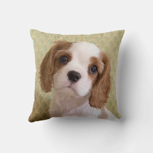 Cavalier Spaniel Welpe Throw Kissen (Rückseite)