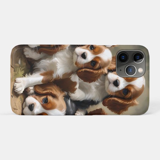 Cavalier Spaniel Welpen sind so Niedlich, Case-Mate iPhone Hülle (Rückseite (Horizontal))