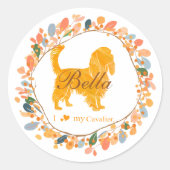 Cavalier Sticker - Personalisiertes Pastell-Orange (Vorderseite)