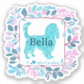 Cavalier Sticker – Personalized Pastel Blue Gift (Vorderseite)