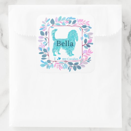 Cavalier Sticker – Personalized Pastel Blue Gift (Tasche)