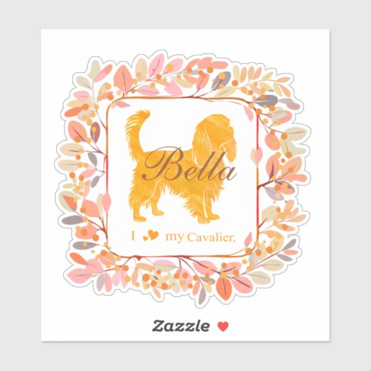 Cavalier Sticker - Personalized Pastel Orange Gift (Blatt)