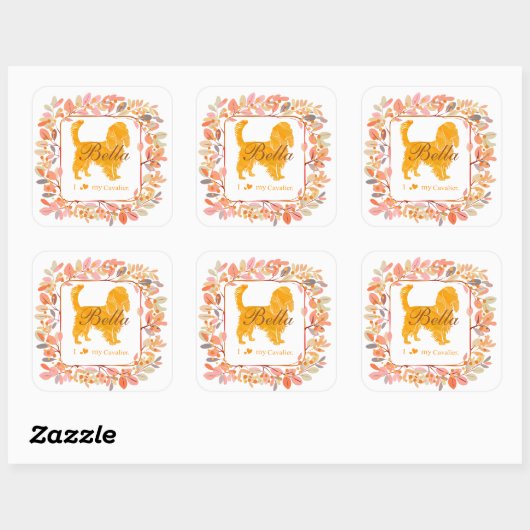 Cavalier Sticker - Personalized Pastel Orange Gift (Blatt)