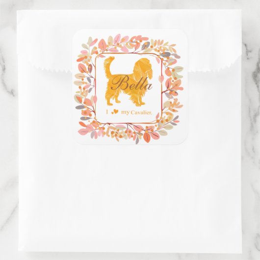 Cavalier Sticker - Personalized Pastel Orange Gift (Tasche)