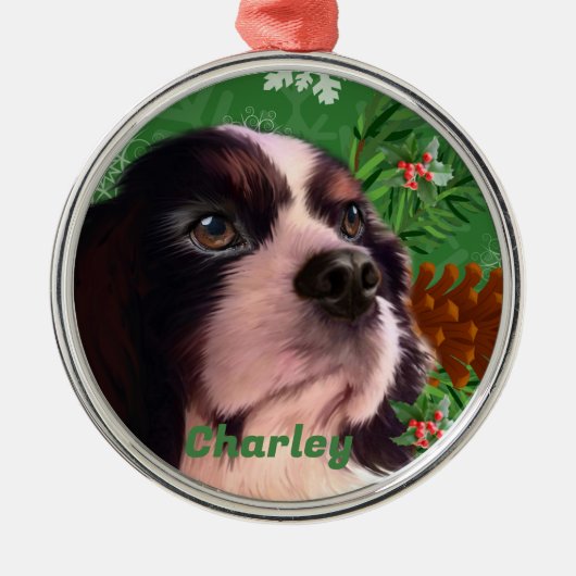 Cavalier Weihnachtsdekor Ornament Aus Metall (Vorne)