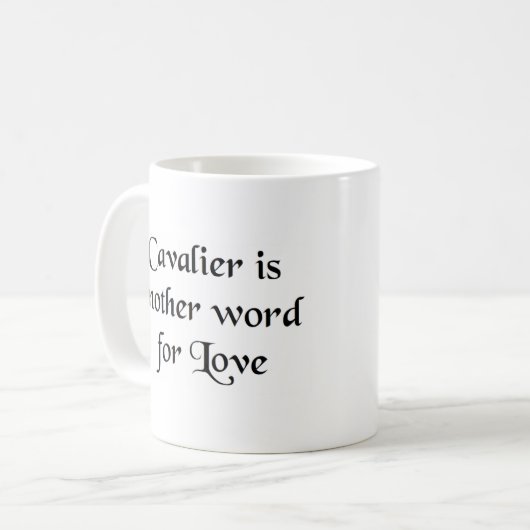 Cavalier Wort Kaffee Tasse (Vorderseite Links)