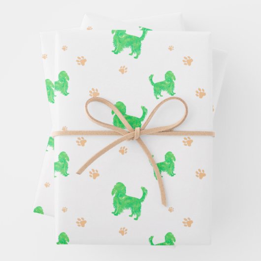 Cavalier Wrapping Paper - Minimal Green Gift Geschenkpapier Set (Beispiel)