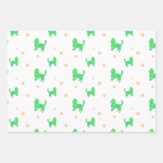 Cavalier Wrapping Paper - Minimal Green Gift Geschenkpapier Set (Vorderseite)